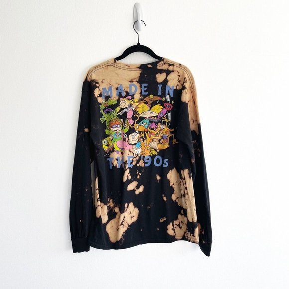 Nickelodeon Men's T Shirt Rugrats SpongeBob Made in The 90's Tie Dye Tee Graphic - Picture 6 of 11